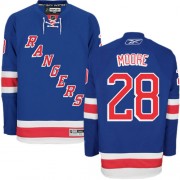 Men's Reebok New York Rangers 28 Dominic Moore Royal Blue Home Jersey - Authentic
