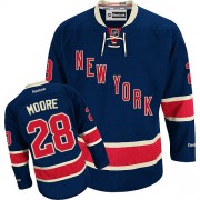 Men's Reebok New York Rangers 28 Dominic Moore Navy Blue Third Jersey - Premier