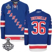 Men's Reebok New York Rangers 36 Mats Zuccarello Royal Blue Home 2014 Stanley Cup Jersey - Authentic