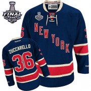 Men's Reebok New York Rangers 36 Mats Zuccarello Navy Blue Third 2014 Stanley Cup Jersey - Authentic