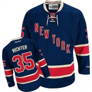 Men's Reebok New York Rangers 35 Mike Richter Navy Blue Third Jersey - Authentic