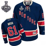 Men's Reebok New York Rangers 61 Rick Nash Navy Blue Third 2014 Stanley Cup Jersey - Authentic