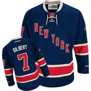 Men's Reebok New York Rangers 7 Rod Gilbert Navy Blue Third Jersey - Authentic