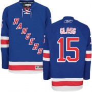 Men's Reebok New York Rangers 15 Tanner Glass Royal Blue Home Jersey - Authentic