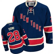 Men's Reebok New York Rangers 28 Tie Domi Navy Blue Third Jersey - Authentic