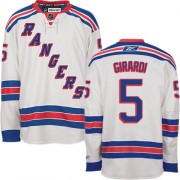 Men's Reebok New York Rangers 5 Dan Girardi White Away Jersey - Authentic