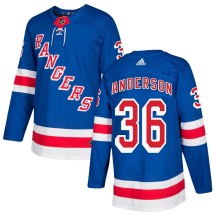 Men's Adidas New York Rangers Glenn Anderson Royal Blue Home Jersey - Authentic