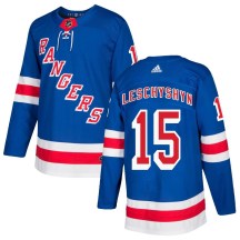 Men's Adidas New York Rangers Jake Leschyshyn Royal Blue Home Jersey - Authentic