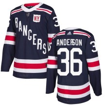 Men's Adidas New York Rangers Glenn Anderson Navy Blue 2018 Winter Classic Home Jersey - Authentic