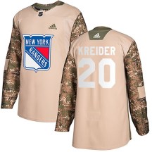 Men's Adidas New York Rangers Chris Kreider Camo Veterans Day Practice Jersey - Authentic
