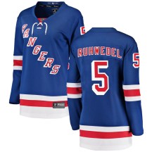 Women's Fanatics Branded New York Rangers Chad Ruhwedel Blue Home Jersey - Breakaway