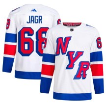 Men's Adidas New York Rangers Jaromir Jagr White 2024 Stadium Series Primegreen Jersey - Authentic