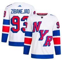 Men's Adidas New York Rangers Mika Zibanejad White 2024 Stadium Series Primegreen Jersey - Authentic