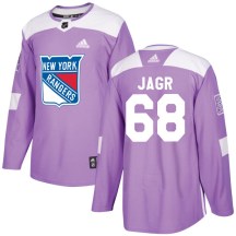 Men's Adidas New York Rangers Jaromir Jagr Purple Fights Cancer Practice Jersey - Authentic