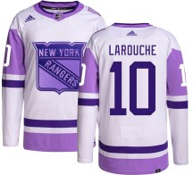 Men's Adidas New York Rangers Pierre Larouche Hockey Fights Cancer Jersey - Authentic