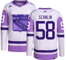 Men's Adidas New York Rangers Brandon Scanlin Hockey Fights Cancer Jersey - Authentic