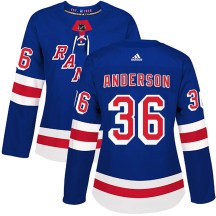 Women's Adidas New York Rangers Glenn Anderson Royal Blue Home Jersey - Authentic