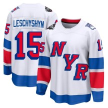 Men's Fanatics Branded New York Rangers Jake Leschyshyn White 2024 Stadium Series Jersey - Breakaway