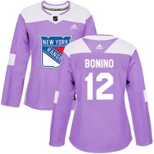 Women's Adidas New York Rangers Nick Bonino Purple Fights Cancer Practice Jersey - Authentic