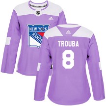 Women's Adidas New York Rangers Jacob Trouba Purple Fights Cancer Practice Jersey - Authentic