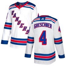 Men's Adidas New York Rangers Ron Greschner White Jersey - Authentic