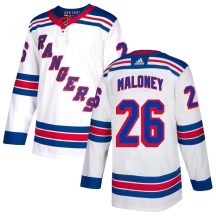 Men's Adidas New York Rangers Dave Maloney White Jersey - Authentic