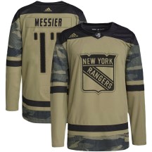 Men's Adidas New York Rangers Mark Messier Camo Military Appreciation Practice Jersey - Authentic