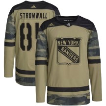 Men's Adidas New York Rangers Malte Stromwall Camo Military Appreciation Practice Jersey - Authentic