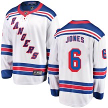 Youth Fanatics Branded New York Rangers Zac Jones White Away Jersey - Breakaway